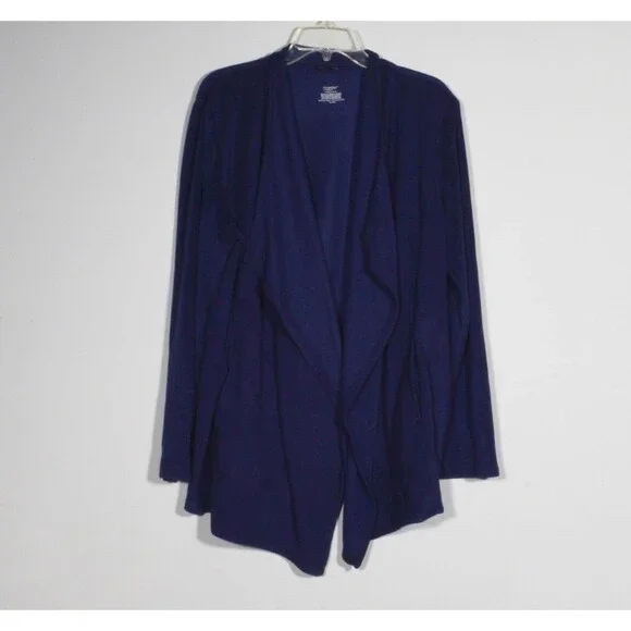 Cuddl Duds Climate Light Navy Velour Fleece 2 Piece Cardigan Lounge Set Sz 2X - Picture 4 of 6